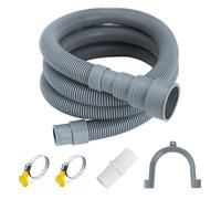 Tuyau Machine à Laver, 1M/1.5M/2M/3M/4M/5M Tuyau Vidange Machine a Laver, Rallonge Evacuation Lave Linge Universel avec 1 Raccord et 2 Colliers de Serrage pour Lave-Linge, Lave-Vaisselle