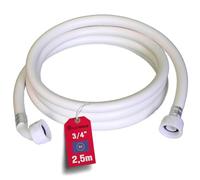 Tuyau Machine à Laver 2,5 m Universel Flexible Alimentation Lave Linge PVC | PVC renforcé 3,5 mm, Embout coudé 90°, Joints fournis, Compatible Bosch, Siemens, Neff, Miele, AEG