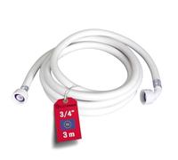 Tuyau Machine à Laver 3 m Universel Flexible Alimentation Lave Linge PVC | PVC renforcé 3,5 mm, embout coudé 90°, joints fournis, compatible lave-linge et lave-vaisselle