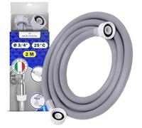 Tuyau Machine à Laver et Lave Vaisselle 2 m pour Arrivee Deau pour Températures de 25°C Pression de 20 à 60 Bar Connexion est Droite et Coudée Ø 3/4" - MADE IN ITALY - MONTERAL