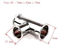Tuyau OD 19/38/51/63/76mm x 1.5 "x 2" 2.5 "3" 4 "Tri pince réducteur té 3 voies SS304 en acier inoxydable raccord sanitaire homebrew bière vin(76 to 63mm)