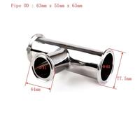 Tuyau OD 19/38/51/63/76mm x 1.5 "x 2" 2.5 "3" 4 "Tri pince réducteur té 3 voies SS304 en acier inoxydable raccord sanitaire homebrew bière vin(63 to 51mm)