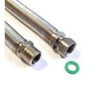 Tuyau ondulé en acier inoxydable DN25 extensible 1" ÜM x 1" AG de 260 mm à 520 mm