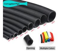 Tuyau ondulé isolé en PP, 1/5/10M, 7.5mm-34.5mm, tuyau de filetage, câble en plastique, coque de protection, couvercle de fil à tisser fendu Red Open