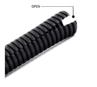 Tuyau ondulé isolé en PP 3 M, tuyau ondulé en plastique, manchon de protection, manchon de harnais en nylon, manchon de câble(Black Open,18mm)