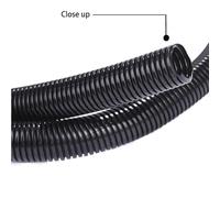 Tuyau ondulé isolé en PP 3 M, tuyau ondulé en plastique, manchon de protection, manchon de harnais en nylon, manchon de câble(Black Closure,10mm)
