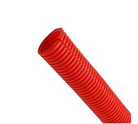 Tuyau ondulé isolé en PP de 5 mètres, tuyau filetage, plastique, manchon protection flexible(Red,AD 13 x ID 10mm)