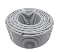 Tuyau ondulé isolé en PP gris, 11.6mm-34.5mm, tuyau de filetage, plastique, manchon protection, flexibilité(AD28.5mm x 5 meter)