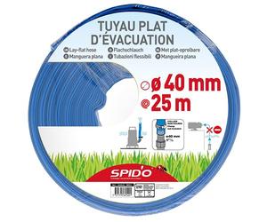 Tuyau Plat d’Évacuation SPID'O 25 m - Diamètre 40 mm - Résistance 4 Bars - Drainage Vide-Cave et Pompe