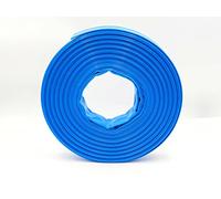 Tuyau plat en PVC - Tuyau de chantier - Tuyau industriel - Sécurité 3:1 - Bleu - Diamètre intérieur : 76 mm - Longueur : 20 m