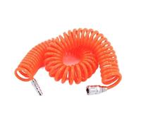 Tuyau pneumatique avec tube PU, Tuyau haute pression pour compresseur d'air PU, tube télescopique hélicoïdal pneumatique avec connecteur, orange(Pu12x8.15M)