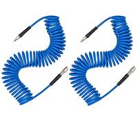 Tuyau pneumatique en polyuréthane, 10 m diamètre intérieur 6 mm x 9,5 mm diamètre extérieur avec limiteur de flexion 1/4" raccord rapide européen et connecteur bleu (2)