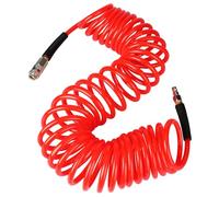 Tuyau pneumatique en PU Tuyau d'air anti-retour en polyuréthane 10 m 6 mm diamètre intérieur x 9,5 mm diamètre extérieur 450 psi limiteur de coude 1/4" Raccord rapide Rouge