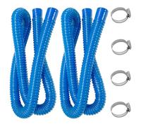Tuyau Pompe Piscine Bleu 32mm - 2 Tuyaux PE Résistants + 4 Colliers Acier Anti-rouille, Compatible Filtres 300/330/530/1000 GPH, Pour Piscines Hors Sol & Enfant