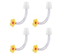 Tuyau pour Colibri - 4 pièces Tuyaux Alimentations D'eau Oiseaux Fleurs avec bouchons, Ports D'alimentation Anti-goutte Pour Observation des oiseaux Extérieur Jardin
