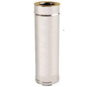 Tuyau pour conduit double paroi acier inox, Ø 80 mm - 50 cm Ep.25 mm