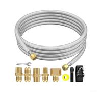 Tuyau pour gaz Propane 12FT avec 5 Adaptateurs Laiton Tuyau pour | 5 adaptateurs inclus, compatibilité universelle, grils BBQ, foyers portables, transition facile