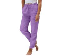 Tuyau pour homme, gerades Bein, elastischer Bund, leichte Sommerstruktur, Polyester, für Freizeit, Urlaub und Business Casual, für Sommer, Urlaub, Alltag und entspannte Freizeitlooks, violet, S