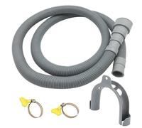 Tuyau pour machine à laver ， Tuyau de machine à laver 1,5/2/3/4M PVC tuyau d'extension de tuyau de vidange de lave-linge et de lave-vaisselle avec ensemble de supports for machine à laver(1.5 Meter)