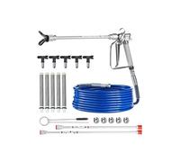 VEVOR Kit Pistolet pulvérisateur Peinture sans air et Tuyau, 248 Bar, Ensemble tuyaux pulvérisation de Peinture Haute Pression avec 5 Embouts, Joint pivotant, avec filtres, Tuyau et tiges d'extension