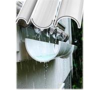 Tuyau PVC Demi-Rond, Gouttière U Robuste, Bac Jardinière Drainage | Structure anti-fissure résistante de 0 à 80 °C, paroi lisse anti-calcaire, débit sans bouchon(39in/1000mm,3.5in/90mm-2mm)