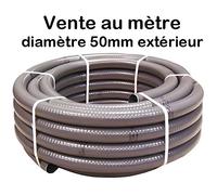 Tuyau PVC Pression Gris Semi-rigide à coller 50mm diamètre 5cm / Bassins et Piscine / Vente au mètre