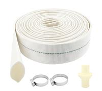 Tuyau Refoulement 32mm, Tuyau Tissé 1 1/4"", 10 m Kit Tuyau Plat pour Pompes Submersibles et Pompes à Eaux Usées (Blanc)