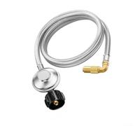 Tuyau régulateur de propane 1,8 m pour grille 17/22 coude à 90° | Permet de connecter des plaques de cuisson de 43,2 cm et 55,9 cm aux grands réservoirs de propane avec un raccord flexible en