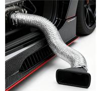 Tuyau reniflard d'admission d'air Système D'admission D'air Pare-chocs Avant Voiture Ensemble Tuyaux D'entonnoir Kit Tubes D'aération Tuyère Turbo Universelle Buse Ronde/carrée(1set-A)