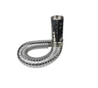 Tuyau semi-flexible en aluminium 70 mm et 1 mètre avec connecteur en acier inoxydable pour conduit de ventilation de chauffe-eau/salle de bain et tuyau d'échappement de fumée (With Tube Hole, 2M_70MM)