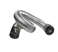 Tuyau semi-flexible en aluminium, tuyau d'évacuation de fumée résistant aux hautes températures, chauffe-eau/salle de bain/cuisine avec joint en acier inoxydable(2M_80MM)