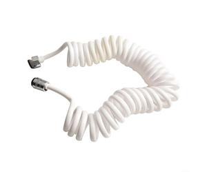 Tuyau spiralé en polyuréthane pour salle de bain avec accent sur la cohérence du débit et la résistance physique (3 mètres, blanc)