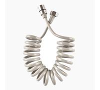 Tuyau télescopique de douche, Tuyau de douche télescopique à ressort et tuyau bidet en acier inoxydable blanc, plusieurs tailles(2m)