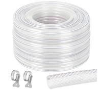 Tuyau tissé en PVC tressé - 25 x 32 mm - 3/6/10 m - Transparent - Haute pression - Flexible - Pour eau, gaz, huile, air, air comprimé (25 mm x 32 mm, 10)