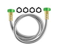 Tuyau Tuyau d'arrosage flexible en acier haute pression 90 cm 150 (3 pi) (5 standard américain, double connecteur métallique d'arrosage(3 inches)