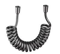 Tuyau Tuyau Flexible Rétractable À Ressort De 2/3/5 M For Pommeau De Douche, Toilettes, Bidet, Tuyau D'eau, Plomberie, Salle De Bain, Douche En Spirale d'arrosage(Dark Grey,200cm)