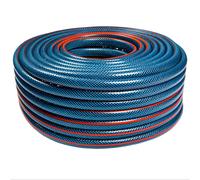 Vartco Tuyau d'eau bleu clair à 4 couches - Tuyau d'arrosage - Tuyau flexible - Maille croisée en polyester - Résistant aux UV - 22 bar (1/2" 50 m)