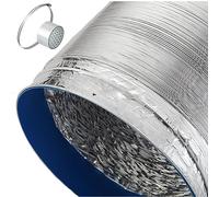 Tuyau Ventilation Pour Hotte Aspirante Tuyau D'Evacuation Flexible En Aluminium Vec 2 Colliers Serrage En Acier Tuyau D'évacuation D'air Conduit De Ventilation Ø 80/100/110/120/150/160/170/180/200mm (