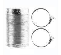 Tuyau Ventilation Tuyau D'Evacuation Flexible Conduit D’Air pour Climatisation Sèche-Linge Hotte Aspirante Ventilateur avec 2 Colliers De Serrage en Acier Ø 80/100/110/120/150/160/170/180/200mm (Colo