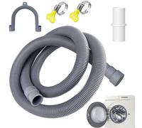 Tuyau Vidange Lave-linge - Kit Extension Flexible, Tuyau Ondulé 4,9 Pieds | Accessoire De Raccordement, Comprend Adaptateur Universel, Colliers De Serrage Renforcés, Solution Pratique Pour Éva