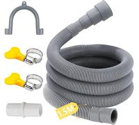 Tuyau Vidange Lave Vaisselle,1M/1.5M/2M/3M/4M/5M/6M Rallonge de Tuyau de Vidange,avec SuPETort Forme U et Colliers de Serrage,pour Lave Vaisselle(1.5M)