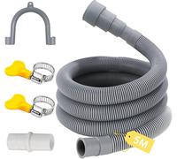 Tuyau Vidange Lave Vaisselle, 1M/1.5M/2M/3M/4M/5M/6M Rallonge De Tuyau De Vidange, Avec Supetort Forme U Et Colliers De Serrage, Pour Lave Vaisselle(5M)[LAV0060]