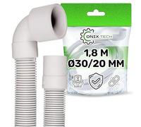 Tuyau Vidange Machine a Laver et Lave Vaisselle 1,8 m Ø 20/30 mm Droit et Angulaire 90° - Garantie de 5 Ans - ONIX TECH
