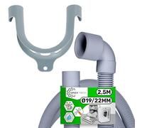 Tuyau Vidange Machine a Laver et Lave Vaisselle 2,5 m Ø 19/22 mm Droit et Angulaire - Garantie de 5 Ans - ONIX TECH