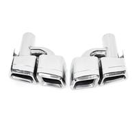 Tuyau Voiture D'échappement Pour Benz Pour C63 Pour E63 Pour CLS63 Embouts D'échappement Silencieux Tuyau D'extrémité Queue Voiture Pare-chocs Arrière Turbo 4 Sorties(Y Style Silver)