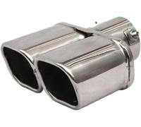 Tuyau Voiture Embout Arrière Tuyau D'échappement Voiture 76 Mm Silencieux Universel Pour Double Sortie Embout Acier Inoxydable Bord Roulé Incliné Anti-résistance Forme Droite D(D-Straight)