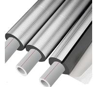 Tuyaux de Mousse Papier D'aluminium Antigel Tube Isolation, Tuyau Manchon Flexible pour Tube D'eau De Chauffage, Climatisation, Couverture de Tuyau Extérieur ID 16-60mm(22mmx30mmx95cm)