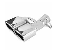 Tuyaux D'échappement Embout De Silencieux Double Sortie Entrée 63 Mm 93 D'échappement Carré Universel En Acier Inoxydable Pour Voiture(Silver)