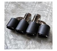 tuyaux d'échappement Lot De 2 Embouts D'échappement Universels Doubles De Type H Pour Voiture Mate Argent Acier Inoxydable, Double Sortie Silencieux Voiture Courbé Tuyau(ID 51MM-OD 89MM)