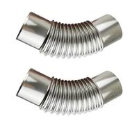 Tuyaux D'évacuation De Cheminée En Acier Inoxydable, 2 Pièces, Coudes À 45 Degrés, 60 mm/70 mm/80 mm/90 mm/100 mm, for Poêles Et Cheminées, Résistants À La Chaleur, Longue Durée De Vie(100mm)